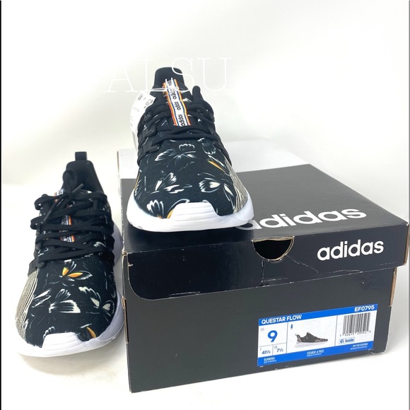 Adidas Questar Flow Black Flowers Women’s AUTHENT - Picture 6 of 8